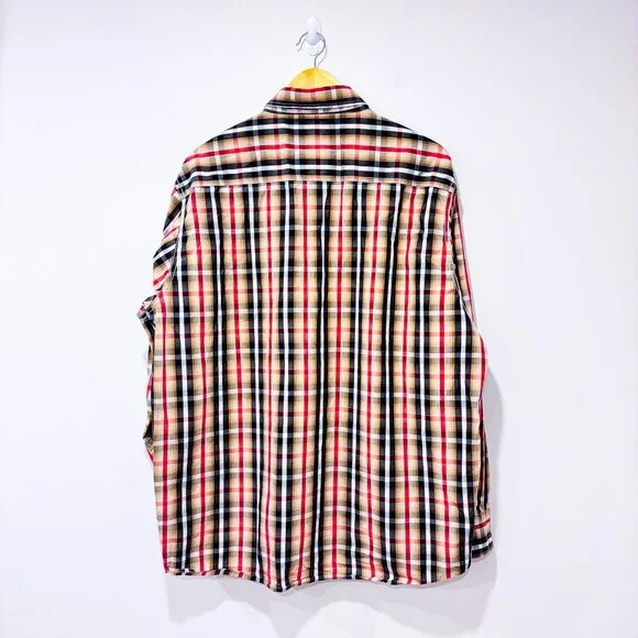 CAMPIONE | Plaid Button-Down Shirt Beige Black Red Men’s | XXL * - Picture 9 of 9
